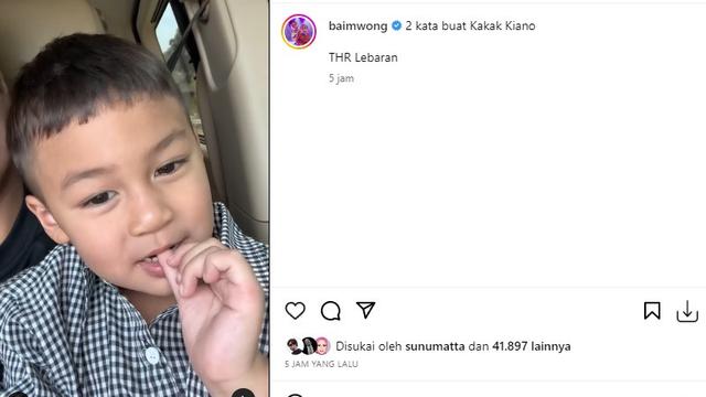 Kiano Tiger Wong, putra sulung Baim Wong (Foto: Instagram/@baimwong)