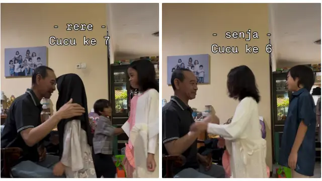 Menderita Afasia, Ini 6 Potret Bahagia Ayah Dian Ayu Bagi THR Lebaran kepada 10 Cucunya
