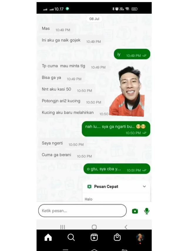 10 Chat Kocak Pelanggan Minta Tolong ke Driver Ojol Ini Bikin Geleng Kepala