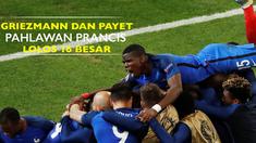 Gol Antoine Griezmann dan Dimitri Payet membawa Prancis lolos ke babak 16 besar Piala Eropa 2016 setelah mengalahkan Albania 2-0 pada matchday ke-2 Grup A.