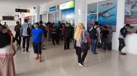 Penumpang di Bandara Djalaludin Gorontalo (Liputan6.com/ Andri Arnold)
