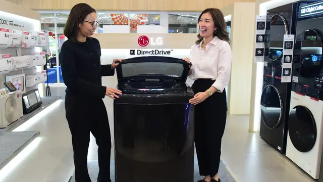 Mesin cuci top loading pintar dari LG. Credit: LG Electronics Indonesia