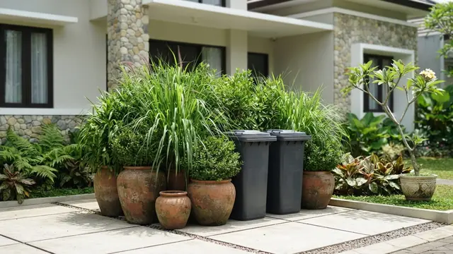 Ide Tempat Sampah Tertutup di Area Depan Rumah