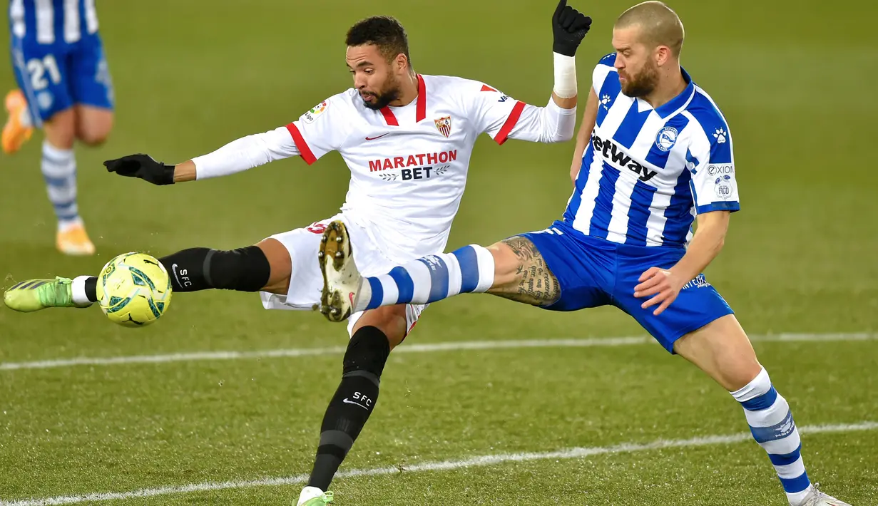 Dengan torehan 4 gol dalam 7 pertandingan sejauh ini, En-Nesyri tidak diragukan lagi menjadi juru gedor utama Sevilla. (Foto: AFP/Ander Gillenea)