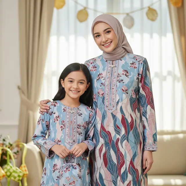 Model Gamis Kombinasi Couple Ibu dan Anak untuk Lebaran 2026