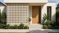 Desain Rumah dengan Dinding Roster Minimalis (created by AI)