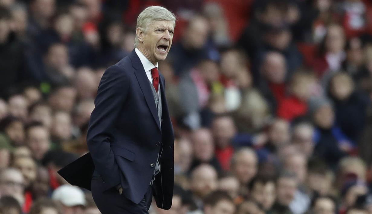 Pelatih Arsenal, Arsene Wenger, saat pertandingan melawan Watford pada laga Preimer League di Stadion Emirates, Minggu (11/3/2018). Arsenal menang 3-0 atas Watford. (AP/Matt Dunham)