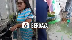 Niatnya bergaya diatas motor penjual cendol namun yang terjadi justru berbeda.
