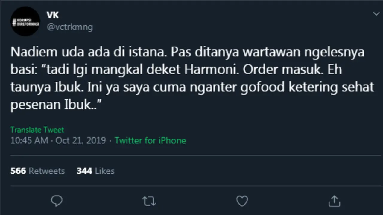 7 Cuitan Kocak Nadiem Makarim Bakal Jadi Menteri