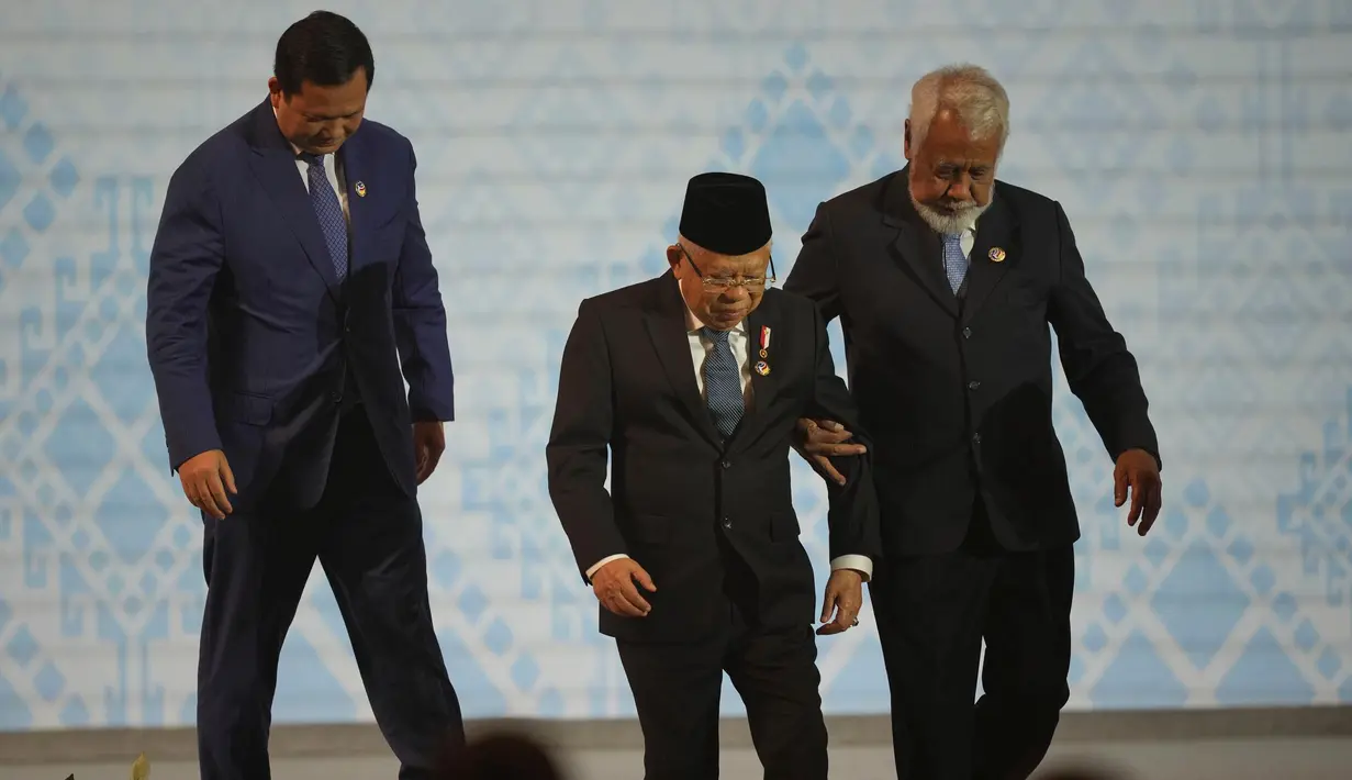 Wapres Ma'ruf Amin juga akan menekankan pentingnya kerja sama seluruh negara untuk mewujudkan penguatan sentralitas ASEAN dan perdamaian dunia. (AP Photo/Dita Alangkara)