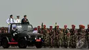 Pada perayaan HUT ke-69 inilah SBY menyatakan kekuatan militer TNI semakin baik selama 10 tahun pemerintahannya, Surabaya, Selasa (07/10/2014) (Liputan6.com/Johan Tallo) 