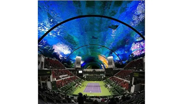 Lapangan Tenis Bawah Laut Pertama di Dunia
