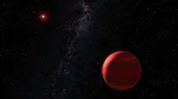 Konsepsi seniman tentang sebuah planet di orbit di sekitar "kurcaci merah". (European Southern Observatory)