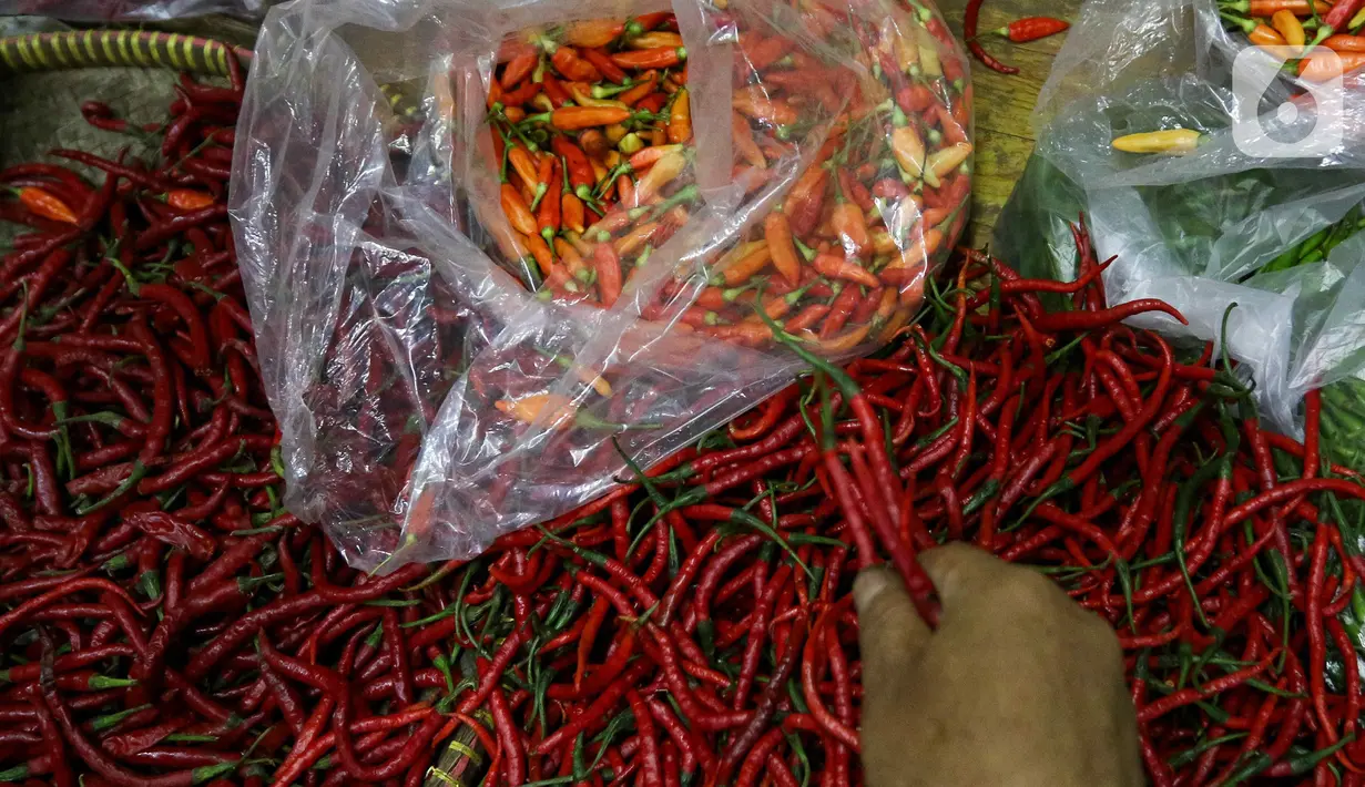 Deputi Bidang Neraca dan Analisis Statistik BPS, Moh Edy Mahmud menyebut, kenaikan harga komoditas cabai merah maupun rawit dipengaruhi oleh tiga faktor. (Liputan6.com/Herman Zakharia)