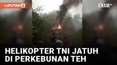 Innalillahi, Helikopter TNI Jatuh di Perkebunan Teh Bandung