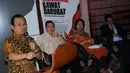 Wakil Ketua DPR, Priyo Budi Santoso, memberikan sambutan atas diluncurkannya buku setebal 1000 halaman berjudul Indonesia Gawat Darurat karya Bambang Soesatyo di Jakarta, (31/8/2014). (Liputan6.com/Helmi Fithriansyah)