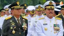 Kepala Staf TNI Angkatan Darat, Jenderal TNI Budiman berdampingan dengan Kepala Staf TNI AL, Laksamana TNI Marsetio (Liputan6.com/ Herman Zakharia)