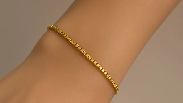 7 Model Gelang Emas 24K Minimalis Rantai Kotak (Box Chain) 2025, Elegan dan Cocok untuk Layering