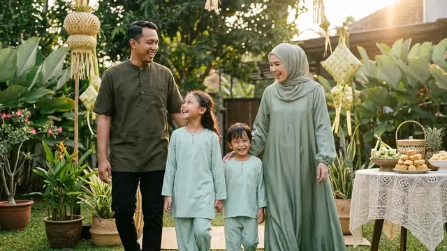 Ide Outfit Keluarga Sederhana tapi Kompak Tanpa Seragam Persis/Gemini AI