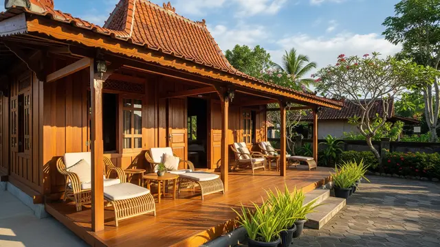 Model Rumah Desa Ukuran Kecil dengan Teras Nyaman