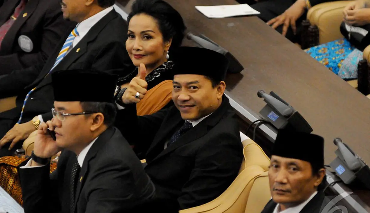 Anang Hermansyah lolos ke DPR dan siap mengikuti acara pelantikan, Senayan, Jakarta, Rabu (1/10/2014) (Liputan6.com/Andrian M Tunay)
