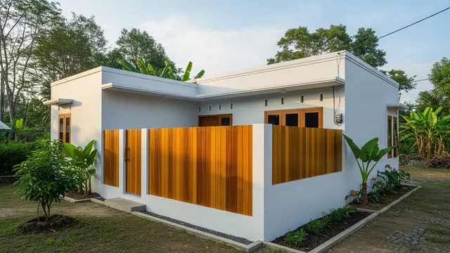 Kombinasi Warna Cat Rumah dengan Pagar Kayu