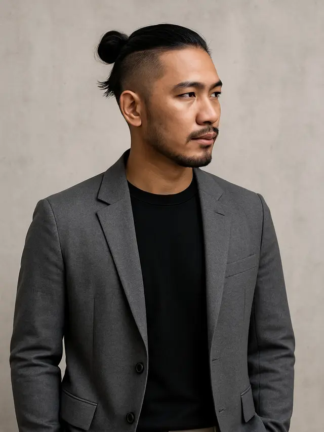 Gaya Pakaian yang Cocok untuk Model Rambut Man Bun Undercut (Foto: ChatGPT)