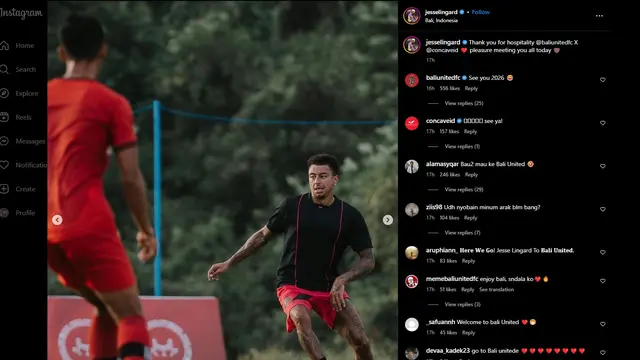 Eks pemain Manchester United, Jesse Lingard di Bali