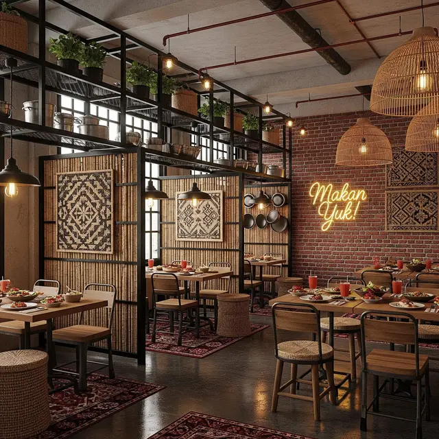 Desain Interior Warung Makan Tradisional yang Tetap Eye-Catching dan Instagramable