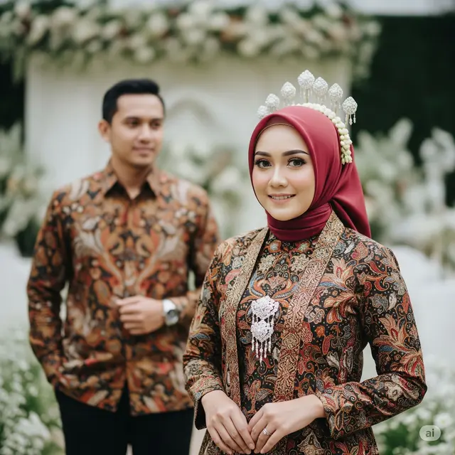 Model Batik Couple Wanita untuk Acara Pernikahan. Foto: Gemini