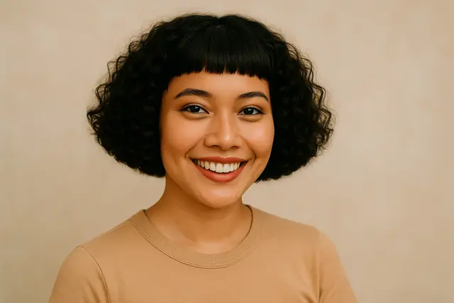 1. Blunt Curly Bob