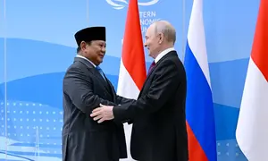Presiden Prabowo Subianto bersama Presiden Rusia Vladimir Putin di Vladivostok, Kamis (3/9/2026) (Sekretariat Presiden)