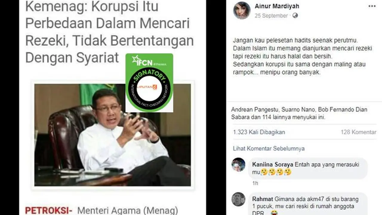 [Cek Fakta] Gambar tangkapan layar unggahan soal Menag Lukman Hakim