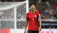 Son Heung-min saat tampil untuk Timnas Korea Selatan di Piala Dunia 2026. (Ulises RUIZ / AFP)