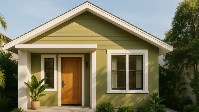 Kombinasi Cat Rumah Warna Hijau dan Putih