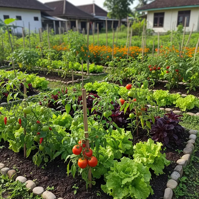Ide Kebun Sayur Bedengan Sederhana untuk Ibu PKK/Gemini AI