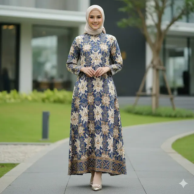 Model Gamis Batik Bahan Rayon Terbaru 2025