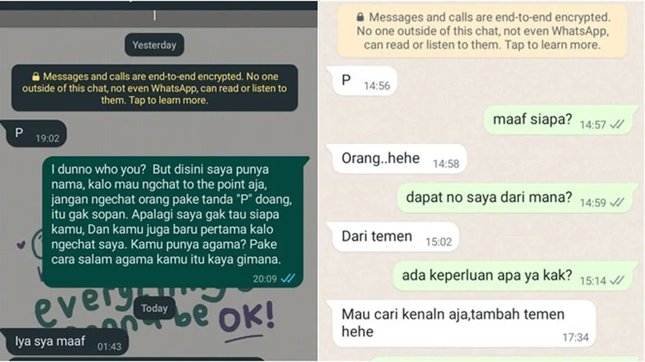 6 Chat Orang Pakai Huruf P saat Minta Kenalan Ini Ujungnya Bikin Kesal