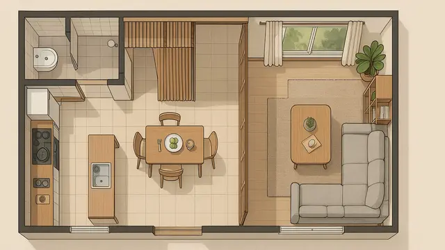 Desain Rumah Minimalis 6x8/ Ilustrasi gambar oleh AI