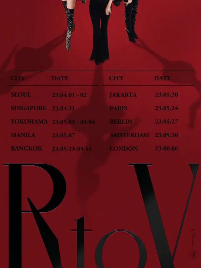 Kota dan Negara yang akan dikunjungi Red Velvet selama konser 'R to V'