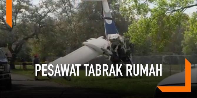 VIDEO: Pesawat Tabrak Rumah Warga, Pilot Tewas