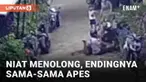 Dua insiden di lokasi yang sama terekam kamera CCTV. Dialami oleh dua orang yang bertetangga di sebuah gang. Keduanya jatuh saat hendak menolong dan ditolong.
