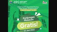 Jakarta Hajatan, Disbud DKI Gelar Kunjungan Gratis ke-11 Museum Rabu 22 Juni 2022. (Instagram @disbuddki)