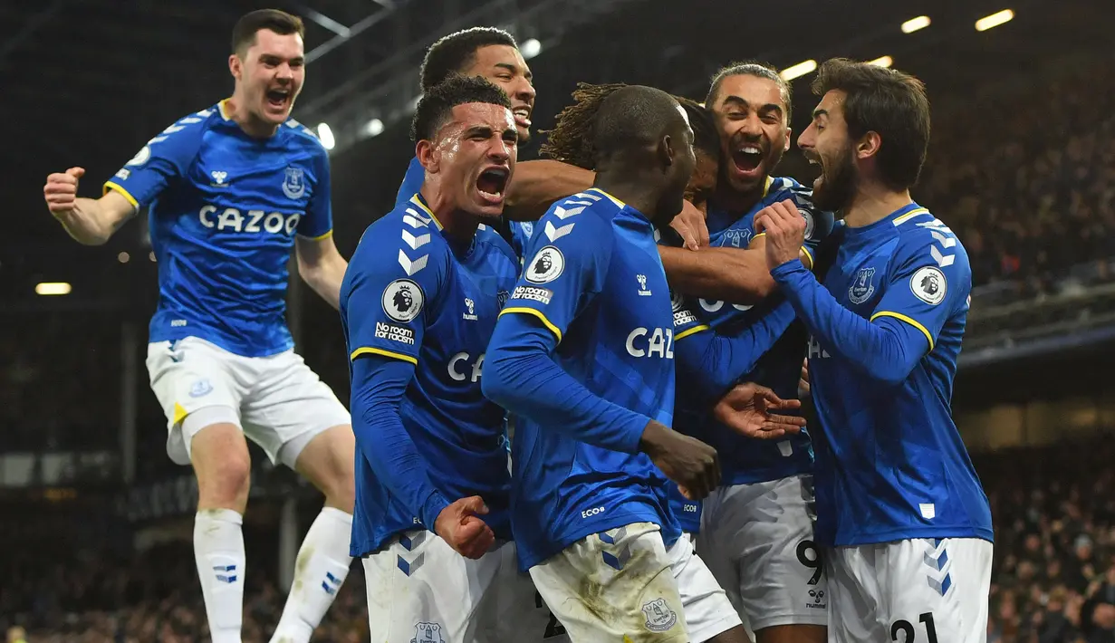 Hasil ini untuk sementara tak mengubah Everton dari posisi ke-17. Skuat asuhan Frank Lampard baru mengantongi 25 poin dari 27 pertandingan atau masih ada dua laga sisa yang belum dimainkan. (AFP/Anthony Devlin)