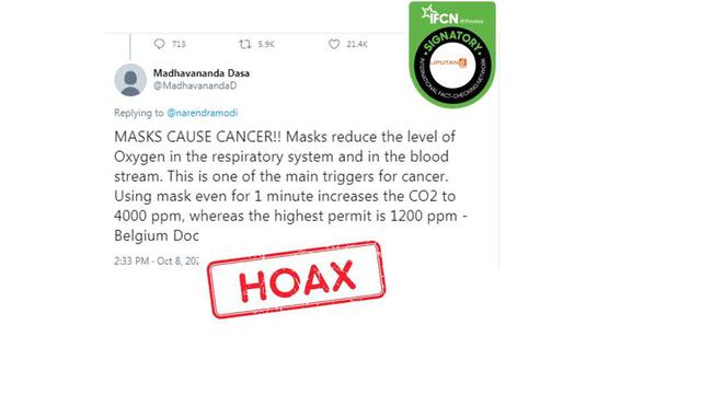 Cek Fakta memakai masker memicu kanker