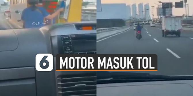 VIDEO: Ngawur, Pengendara Motor Masuk Tol Dengan Santainya