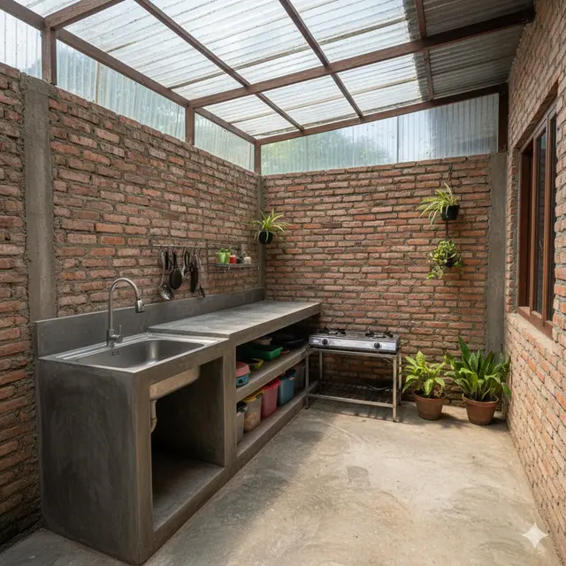 Model Dapur Belakang Rumah. Gemini
