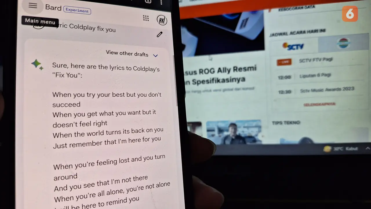 Tampilan Google Bard di browser smartphone (Liputan6.com/Giovani Dio Prasasti)