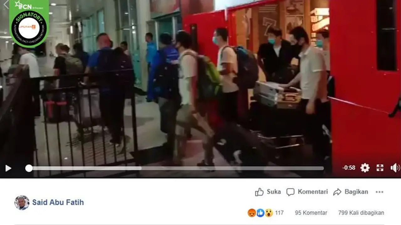 Gambar Tangkapan Layar Video Kedatangan WN China