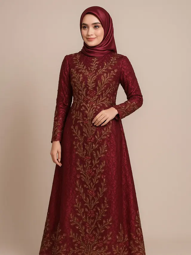 Ide Outfit Pesta Muslimah dengan Aksen Bordir